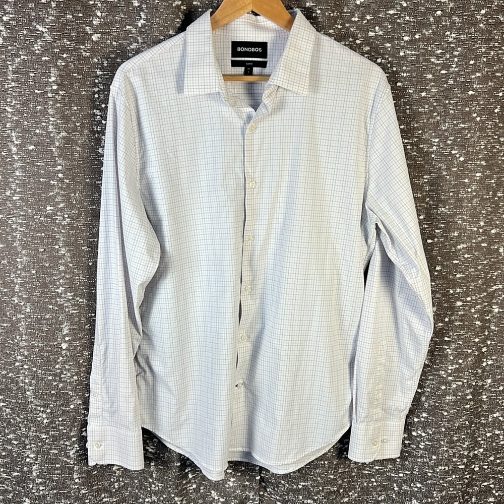 Bonobos Plum Light Pink On White Button Down‎ Long Sleeve Business Causal Shirt